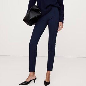 Banana Republic Slim Fit Front Seam Ponte Crop Navy Blue Ankle Pant Women 4S